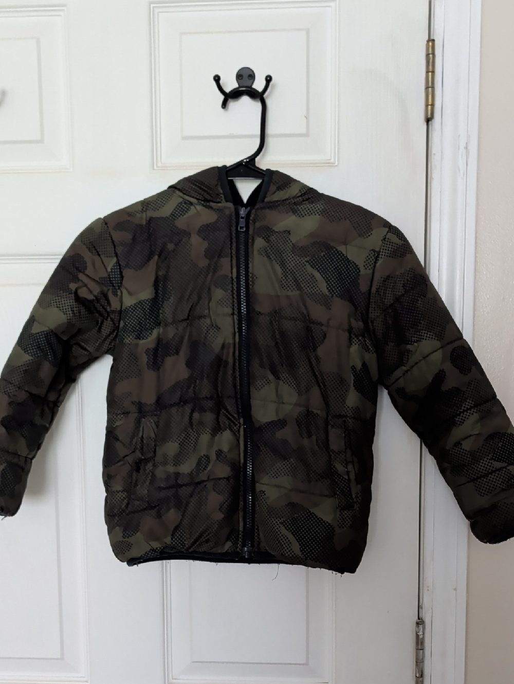 Gymboree Olive Green Camo Puffer Jacket with Hood